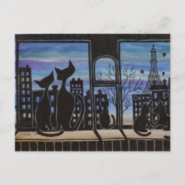 Post Card för Paris, Kärlek, Romantic Kattunge Vykort