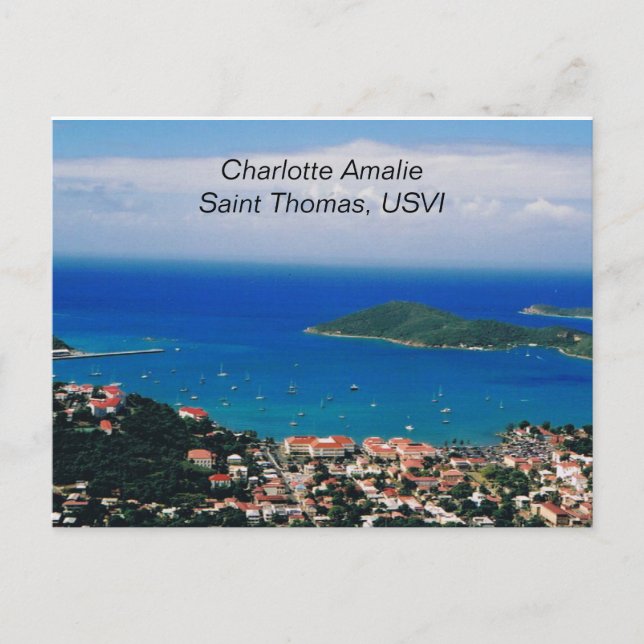 Post Card of Charlotte Amalie, Saint Thomas, USVI Vykort (Framsida)