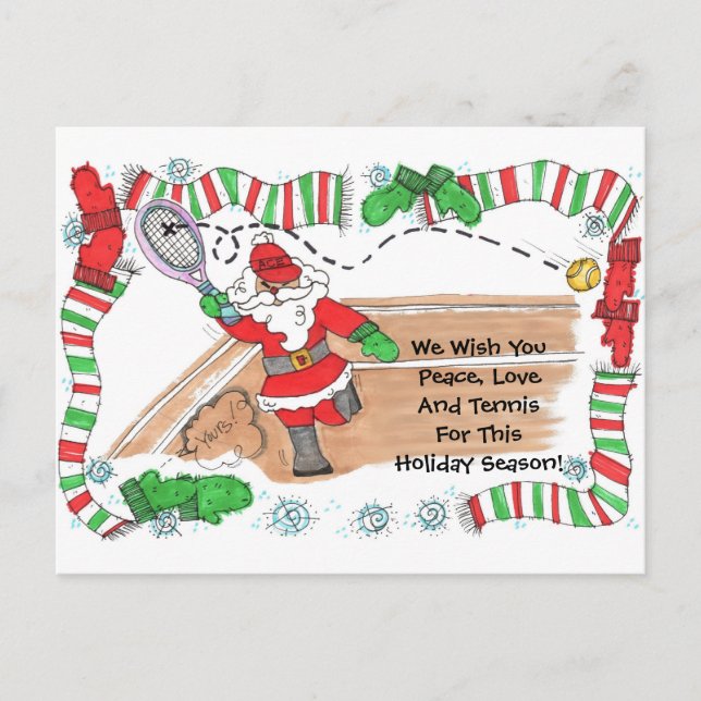 Post Card - Santa On Court Helg Vykort (Framsida)