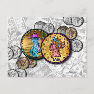 POST CARDS - Big Coin Pop Art Vykort