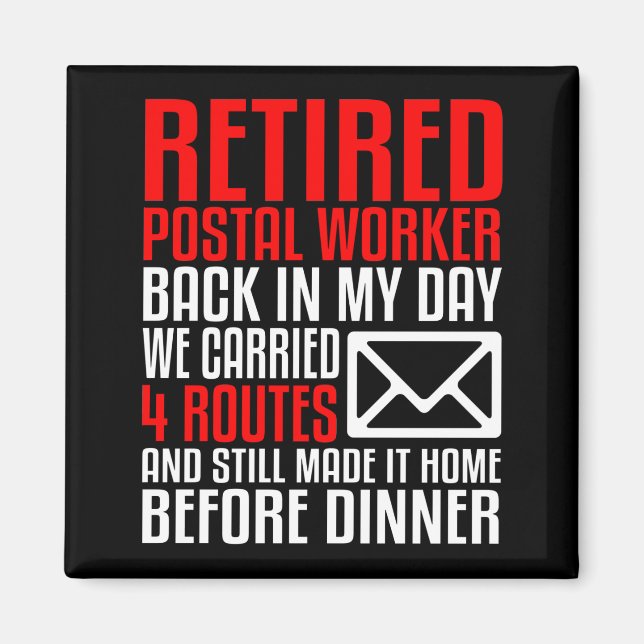 Post Carrier Worker Pension Gift Funny Mail Magnet (Framsidan)