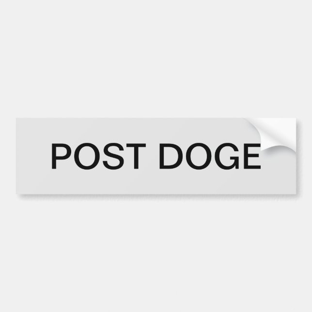 POST DOGE (silver/black) bumper sticker Bildekal (Framsidan)
