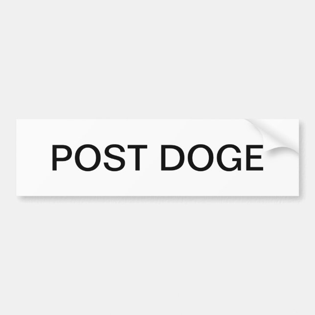 POST DOGE (white/black) bumper sticker Bildekal (Framsidan)