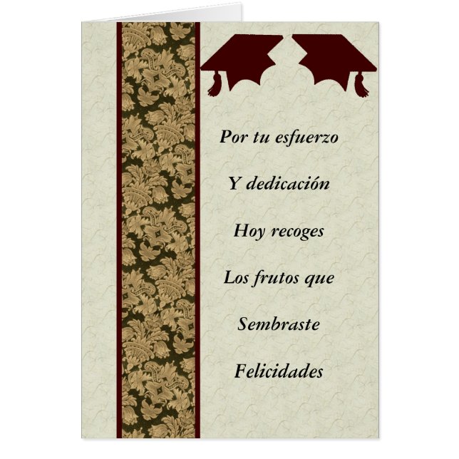 Post- graduacionmasculino hälsningskort (Framsidan)