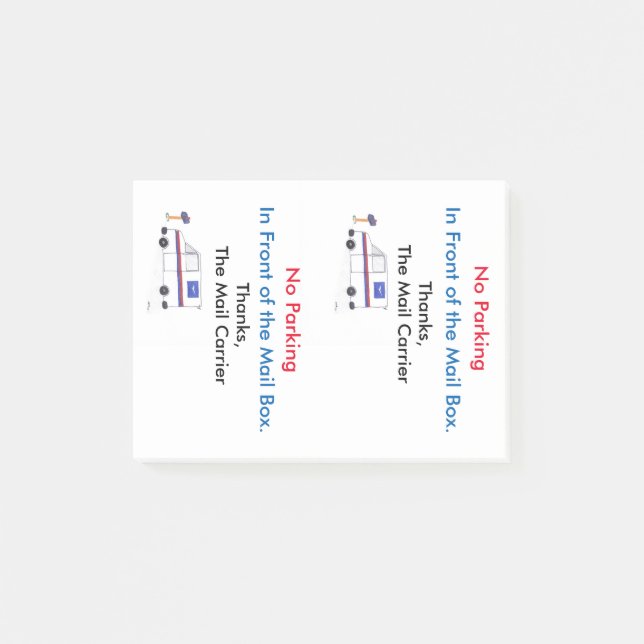 POST- "INGET POSTAR PARKERA" DET NOTERAR POST-IT BLOCK (Framsida)