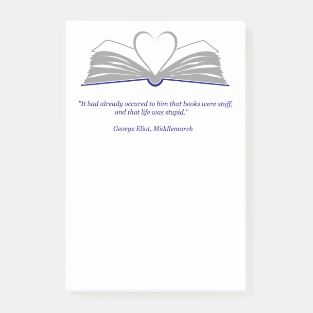 Post-it-anteckningar för bok-älskare post-it block (Framsida)