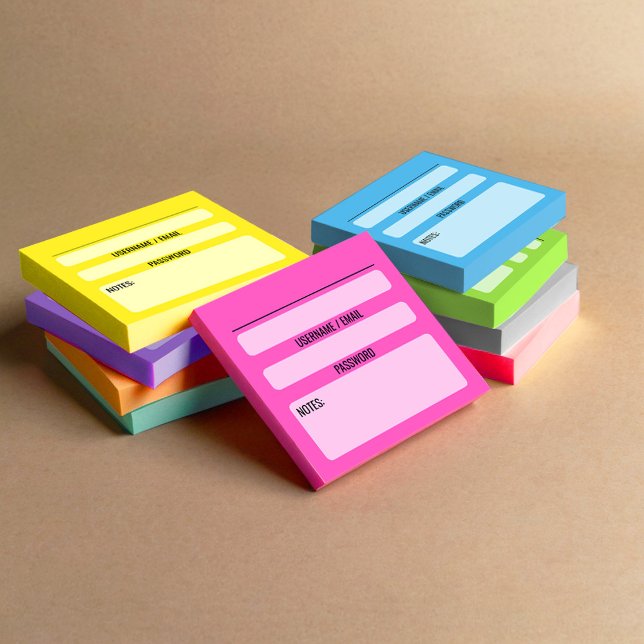Post-it-anteckningar för lösenord för webbplats (G Post-it Block (Skapare uppladdad)