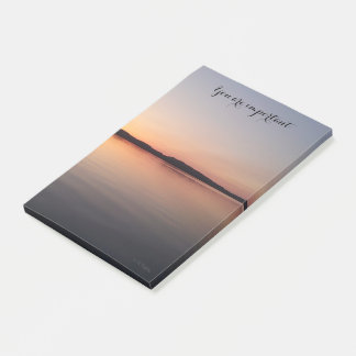 Post it block med solnedgång