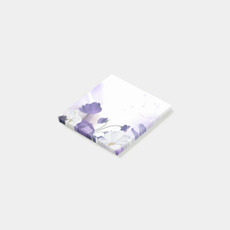 Post It Block - Purple Flower Theme