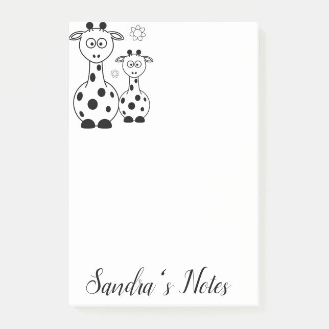 Post-it-lappar Färglägga Giraff Post-it Block (Framsida)