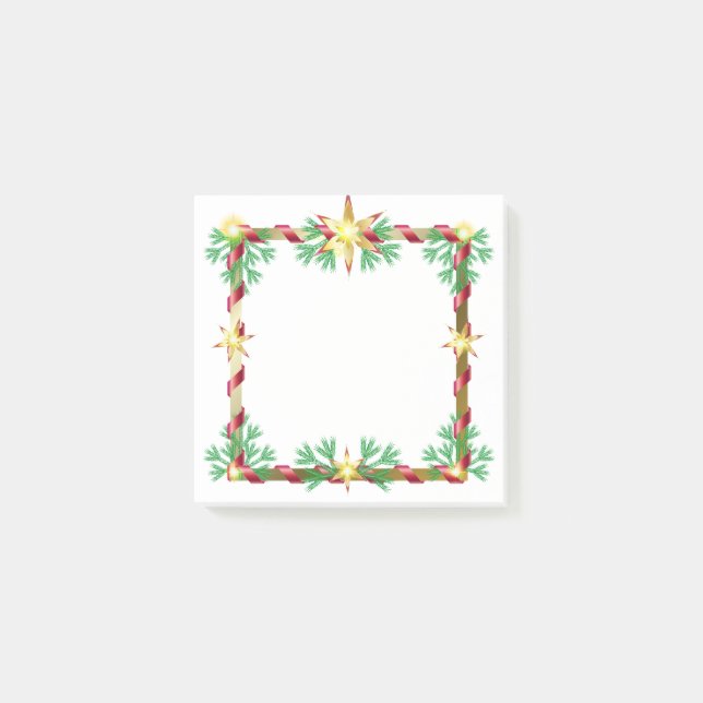 Post-it®-lappar Holiday Gold Star Julkrans  Post-it Block (Framsida)