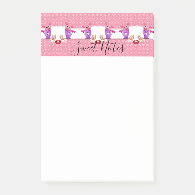 Post-it-lappar Rosa Grisar Post-it Block (Framsida)