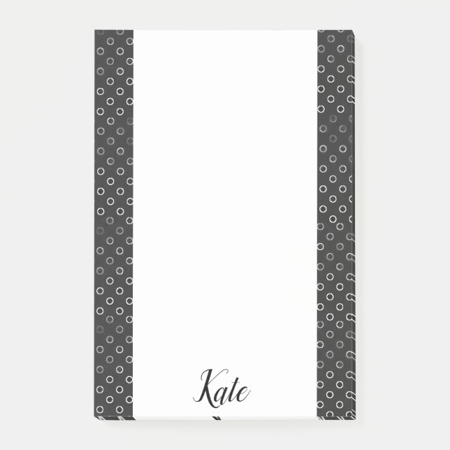 Post-it-lappar Svarta och Vita Cirklar Post-it Block (Framsida)