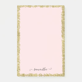 Post-it-noter för rosa och Guld Glitter Post-it Block