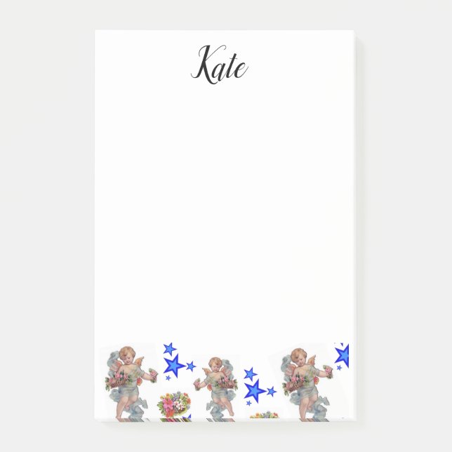 Post-it Notes Änglar Blå Stjärnor Block (Framsida)