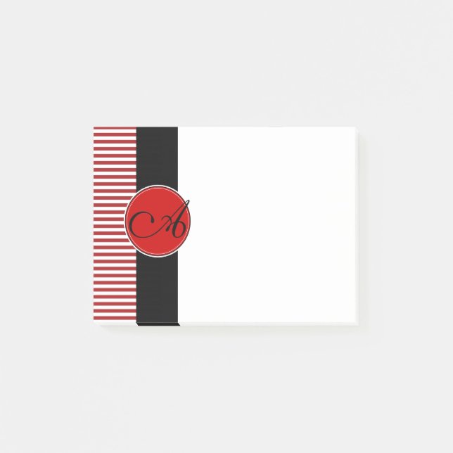 Post It Notes, anpassad monogram Post-it Block (Framsida)