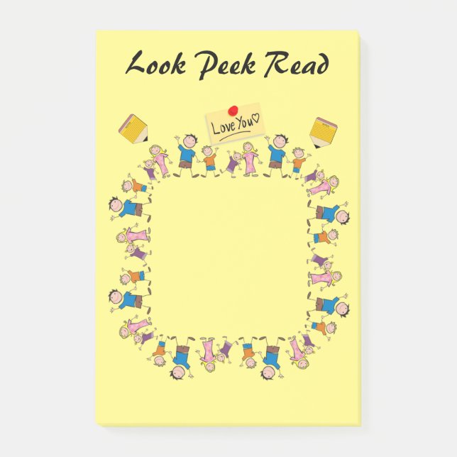 Post-it Notes Barn Anteckningar Läs Titta Läs Block (Framsida)