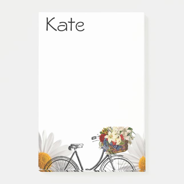 Post-it Notes Blommig Cykel (Framsida)