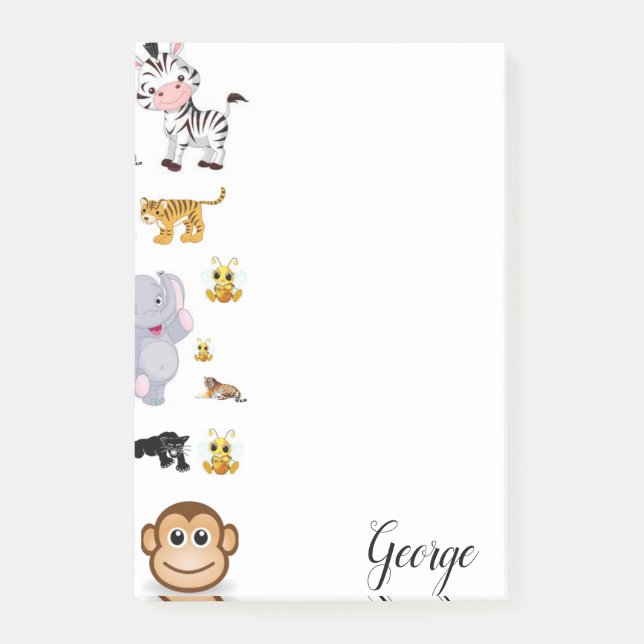 Post-it Notes Elefant Tiger Apa Block (Framsida)