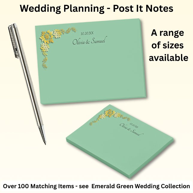 Post-It Notes Emerald Green & Gold (Skapare uppladdad)