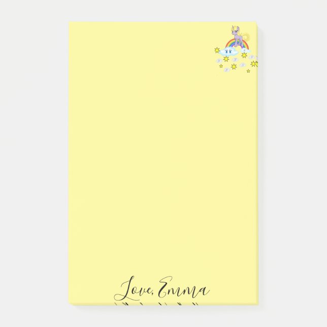 Post-it Notes Enhörning Regnbåge Glada Moln (Framsida)