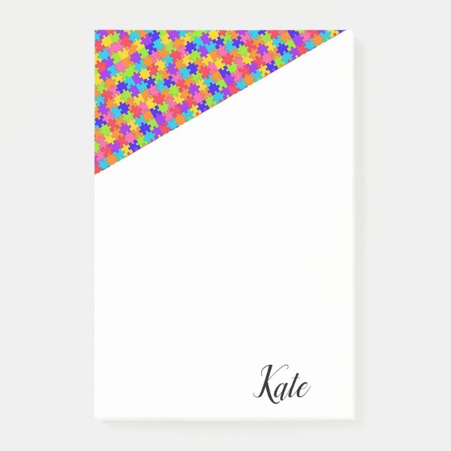 Post-it Notes Färgglada Pussel Block (Framsida)