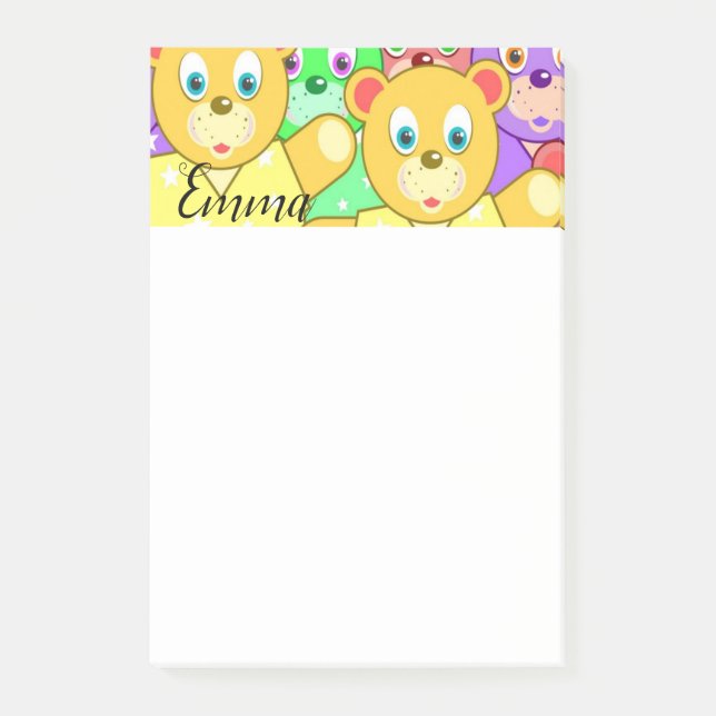 Post-it Notes Färgglada Teddybjörnar (Framsida)