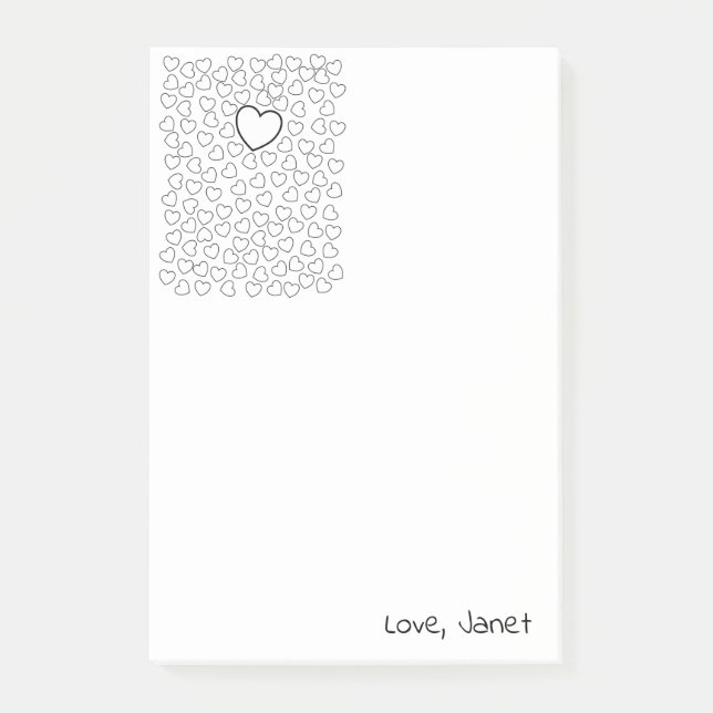 Post-it Notes Färglägger Hjärtan Block (Framsida)