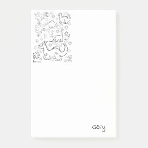 Post-it Notes Färgläggning Dinosaurier Block