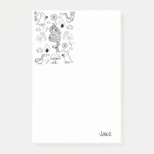 Post-it Notes Färgläggning Drakar Block (Framsida)