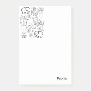 Post-it Notes Färgläggning Elefanter Block