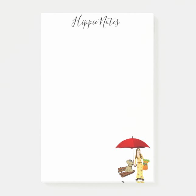Post-it Notes Hippie Notes Hund Block (Framsida)