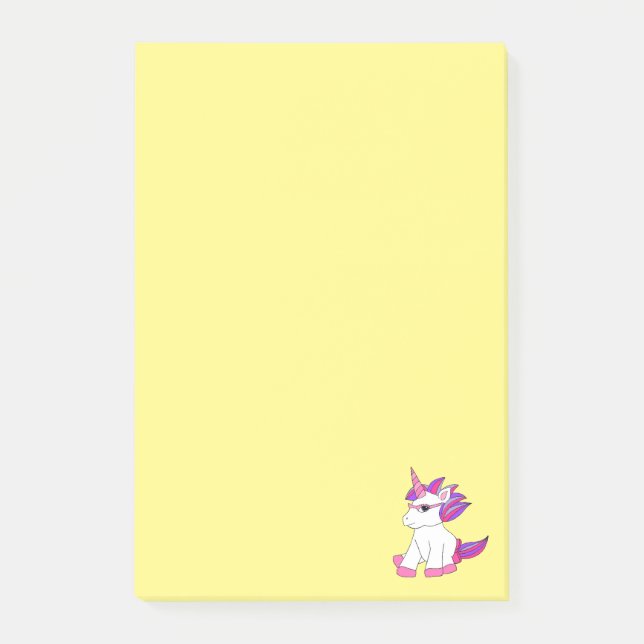 Post it Notes med söt unicorn med glasögon Post-it Block (Framsida)