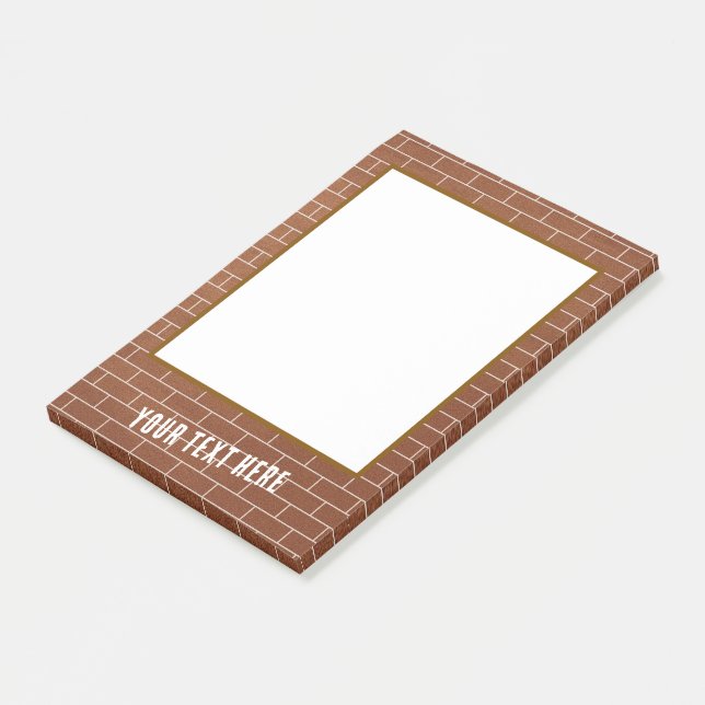 Post-it® Notes med tegelvägg personlig text Post-it Block (Vinklad)
