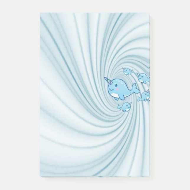 Post it Notes Narwhal Blue Post-it Block (Framsida)