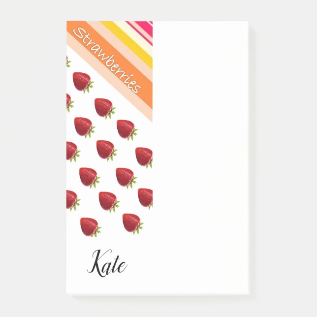 Post-it Notes Randig Jordgubbe Block (Framsida)