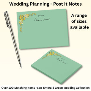 Post-It Notes Smaragdgrön & Guld Block