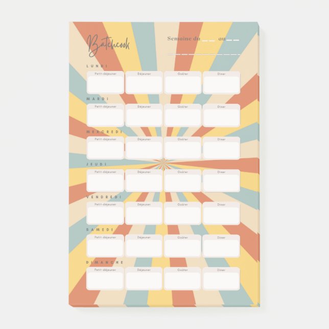 Post-it® Plannificateur de menus Post-it Block (Framsida)