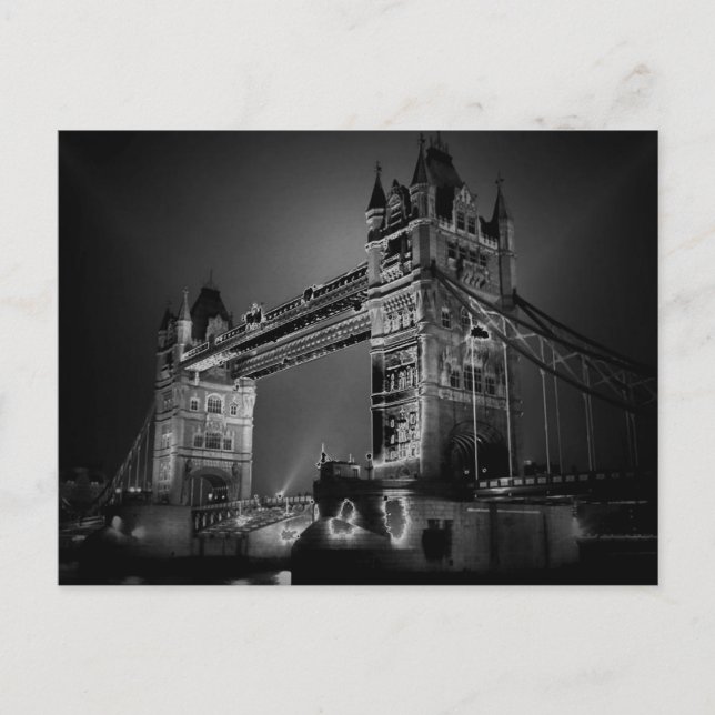 Post-kort för Black & White London Torn Vykort (Framsida)