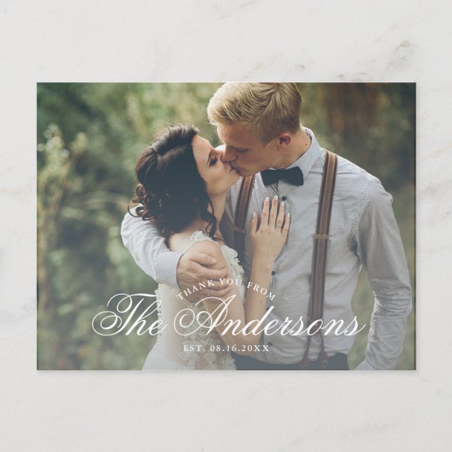 Post-kort för skript-Namn-foto-Tack Vykort (Framsida)