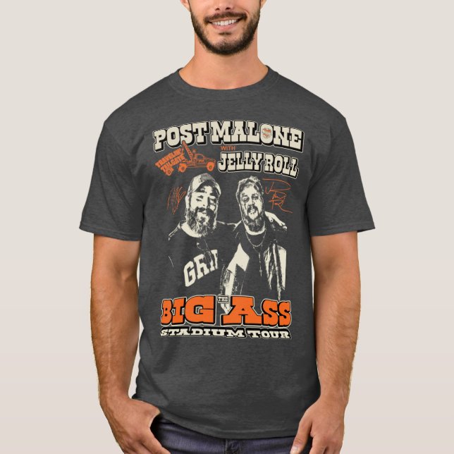 Post Malone Jelly Roll Concertour Album Cover Post T Shirt (Framsida)