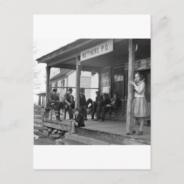 Post Office at Nethers, 1935 Vykort (Framsida)