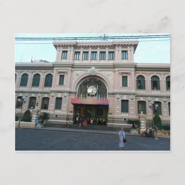 Post Office byggnad i Ho Chi Minh, Vietnam Vykort (Framsida)