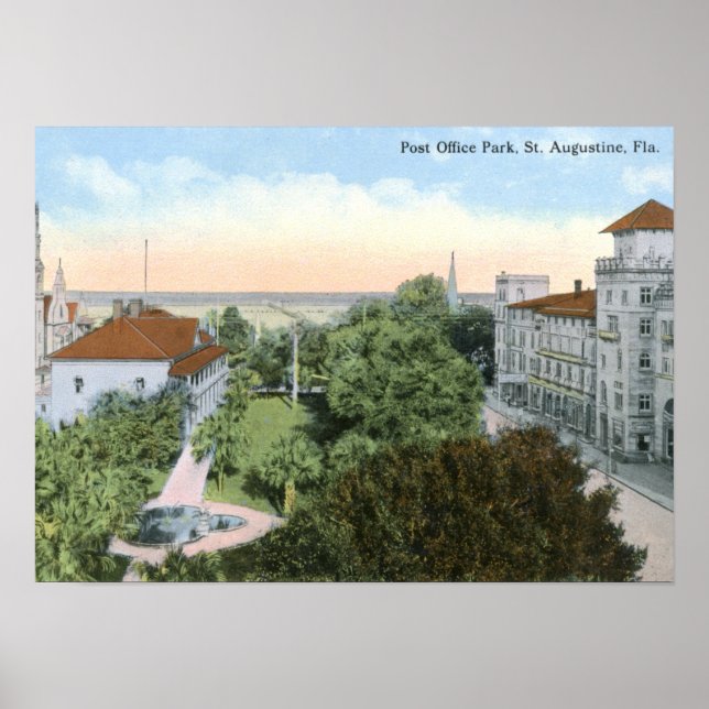 Post Office Park, St Augustine FL Vintage Poster (Framsidan)