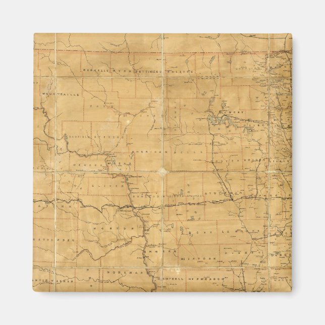 Post route karta i Dakota Magnet (Framsidan)