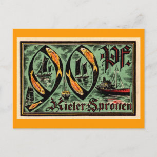 Post WWI German "Kieler Sprotten" Currency Vykort