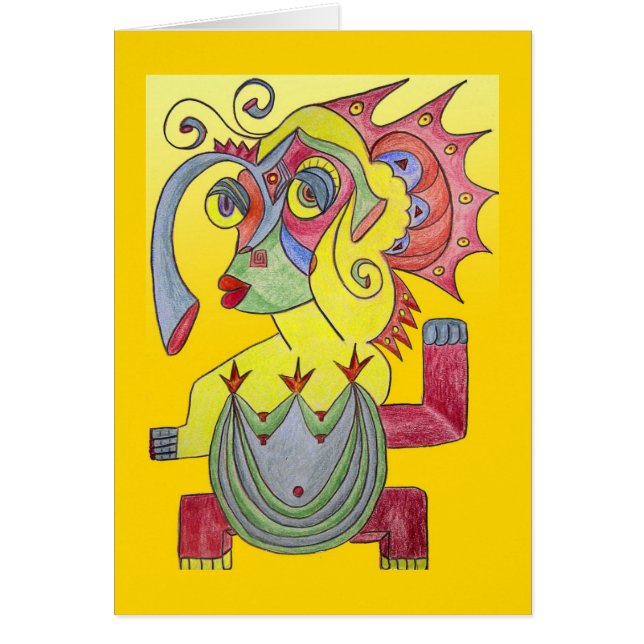 Posta-Columbian kulturföremål Hälsningskort (Framsidan)