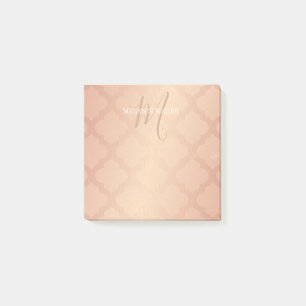 Posta det noterar - initialt namn för rosa guld- post-it block