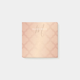 Posta det noterar - initialt namn för rosa guld- post-it block