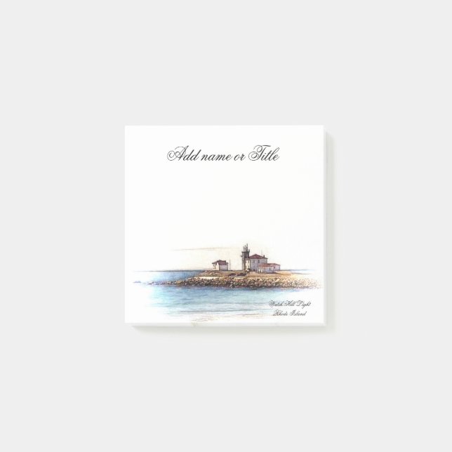 Posta-det noterar klockabackefyren Rhode - ön Post-it Block (Framsida)